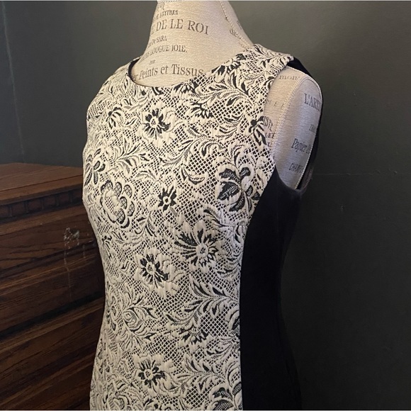 Emma & Michelle sleeveless black sheath dress with lace detail - Picture 2 of 8